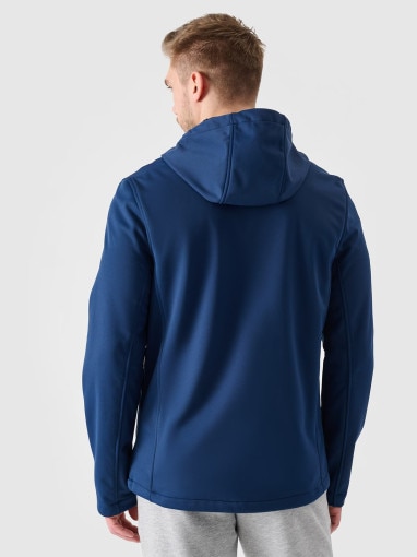 Męska kurtka wiatroodporna softshell 4F NOSH4-SFM001B - granatowa