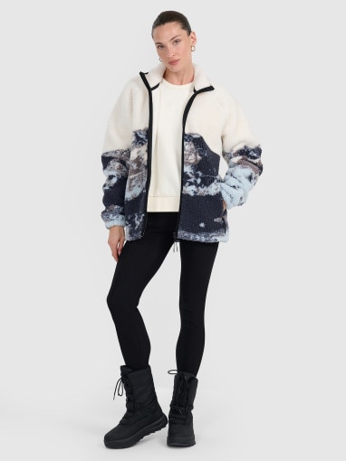 Polar rozpinany z nadrukiem uniseks 4F 4FWAW25TFLEU351 - multikolor