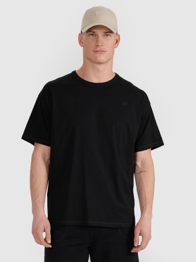 T-shirt oversize uniseks 4F 4FWSS25TTSHU1972 - czarny