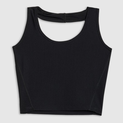 Damski crop top 4F x Anna Lewandowska 4FALSSS25TSLEF215 - czarny