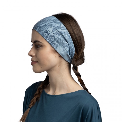 Opaska na głowę uniseks Buff CoolNet UV Wide Headband - niebieska
