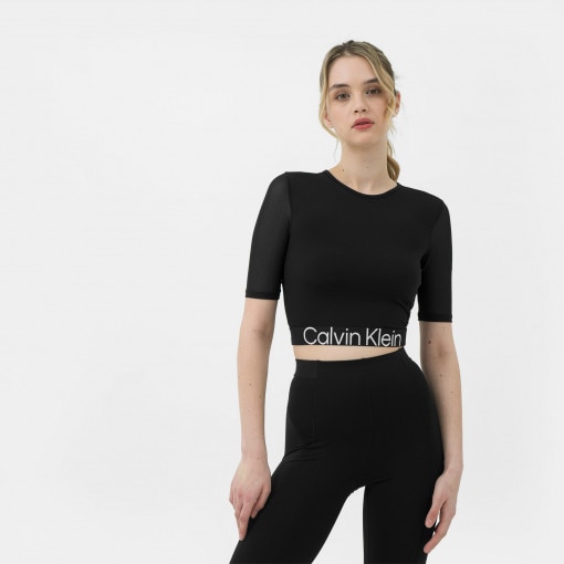 Calvin Klein Damska koszulka treningowa CALVIN KLEIN WOMEN 00GWS3K116  czarna Głęboka czerń