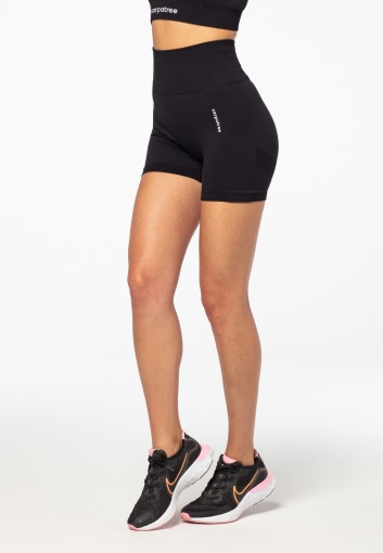 Damskie legginsy krótkie treningowe Carpatree Allure Seamless Shorts - czarne