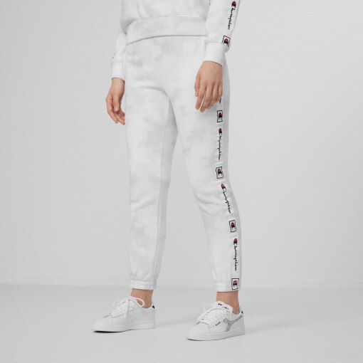 Damskie spodnie dresowe CHAMPION ELASTIC CUFF PANTS - białe