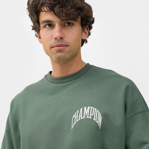 Męska bluza dresowa nierozpinana bez kaptura CHAMPION Rochester Hooded Sweatshirt - zielona