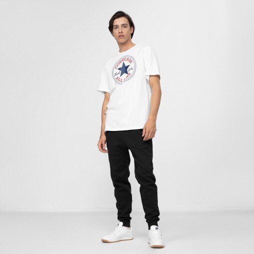 Męski t-shirt z nadrukiem CONVERSE Chuck Patch 10007887 - biały