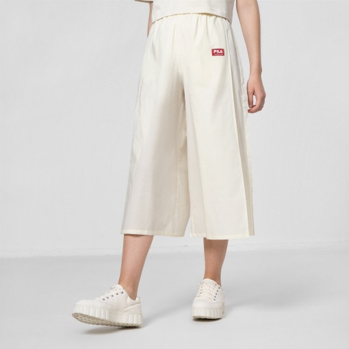 Damskie spodnie casual tkaninowe FILA TERME - białe