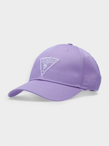 GUESS Damska czapka z daszkiem GUESS LOGO BASEBALL CAP  fioletowa Jasny fiolet