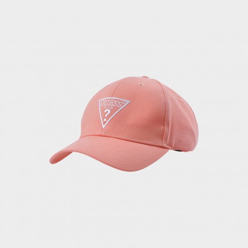 GUESS Damska czapka z daszkiem Guess Logo Baseball Cap  łososiowa łososiowy