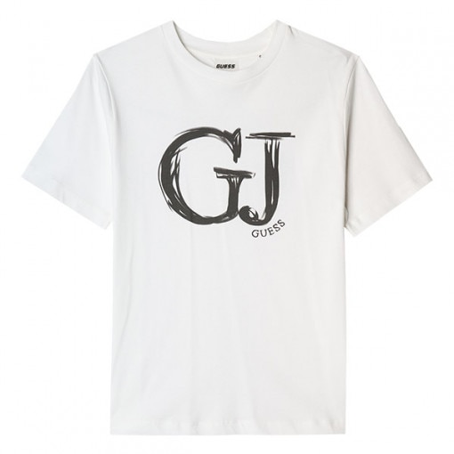 Damski t-shirt z nadrukiem Guess Sara - biały