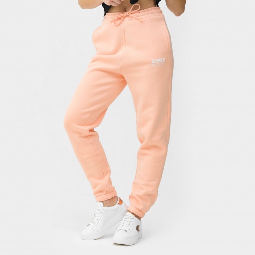Damskie spodnie dresowe GUESS ALISHA LONG PANTS - różowe