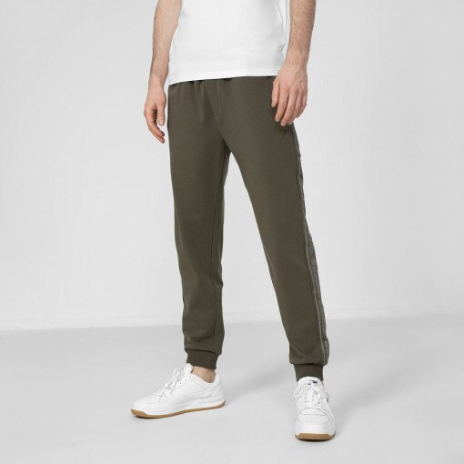 Męskie spodnie dresowe GUESS ARLO LONG PANT - oliwkowe/khaki