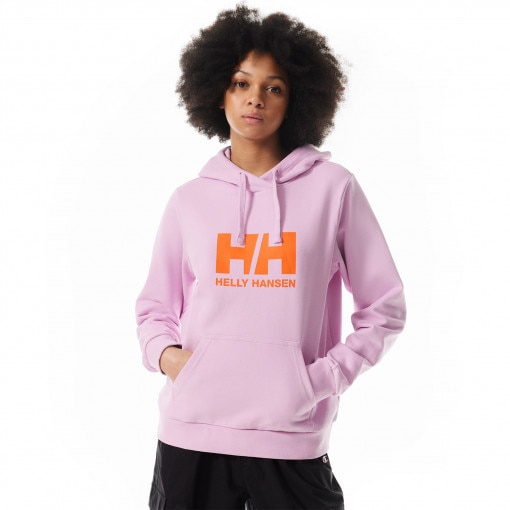 HELLY HANSEN Damska bluza dresowa nierozpinana z kapturem Helly Hansen HH Logo Hoodie 2.0  fioletowa Jasny fiolet