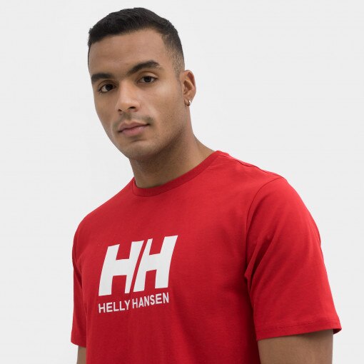 Męski t-shirt z nadrukiem HELLY HANSEN HH LOGO T-SHIRT - czerwony