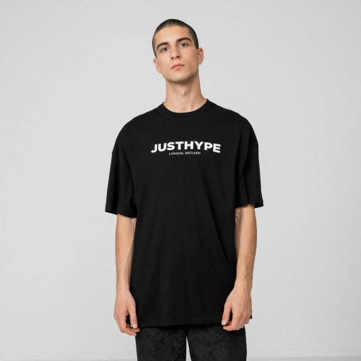 HYPE Męski tshirt oversize z nadrukiem HYPE Men's Oversized Tshirt  Czarny