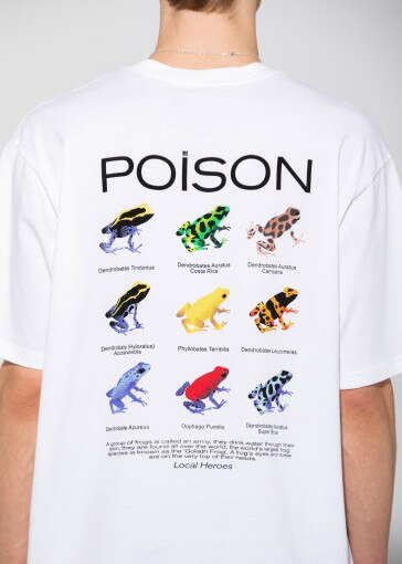 Męski t-shirt oversize z nadrukiem LOCAL HEROES Poison Tee - biały