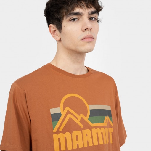Męski t-shirt z nadrukiem MARMOT Coastal Tee - pomarańczowy