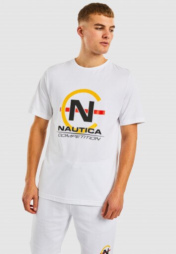 NAUTICA Męski Tshirt z nadrukiem NAUTICA  Hoy TShirt  biały Biały