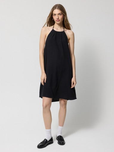  Outhorn Damska sukienka midi Outhorn OTHWSS24TDREF145  czarna Czarny