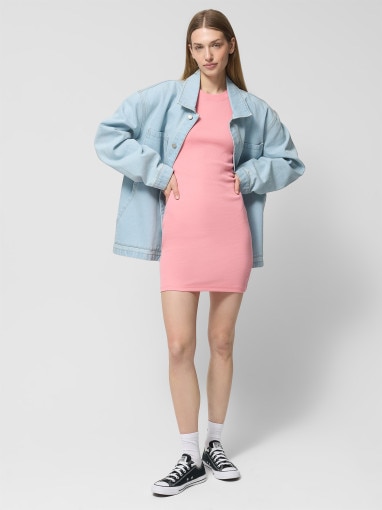 Damska sukienka mini Outhorn OTHWSS24TDREF120 - różowa