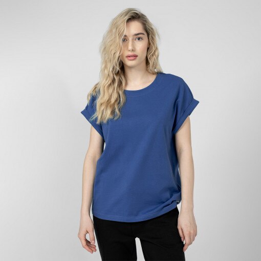 Damski t-shirt basic OUTHORN OTHSS23TTSHF426 - niebieski