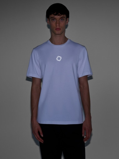 Męski t-shirt z nadrukiem Outhorn OTHWAW24TTSHM2435 - biały