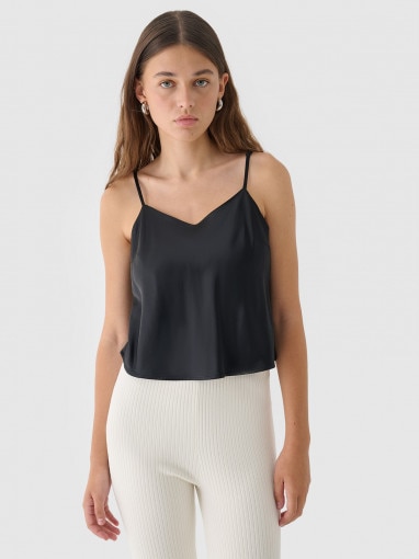  Outhorn Top z wiskozy damski Outhorn OTHWAW24TSLEF193  czarny Czarny