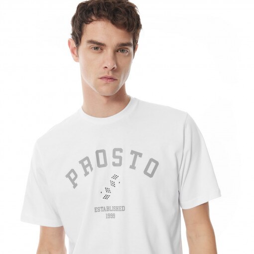 Męski t-shirt z nadrukiem Prosto Dice - biały
