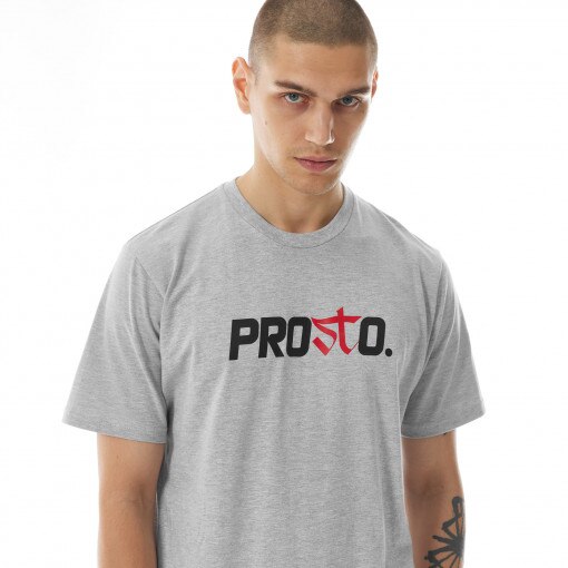 Męski t-shirt z nadrukiem Prosto Este - szary