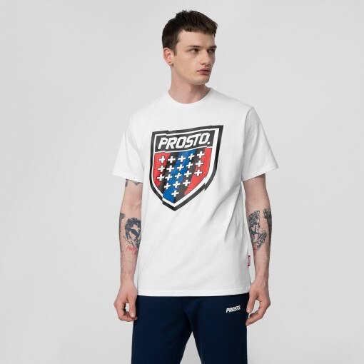 PROSTO Męski tshirt z nadrukiem PROSTO Tsunami Biały
