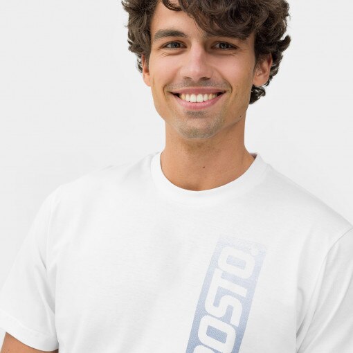 Męski t-shirt z nadrukiem Prosto Wagen - biały