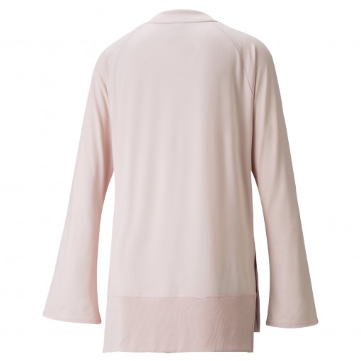 Damska bluza treningowa PUMA STUDIO Yogini LT Bell Sleeve Pullover - różowa