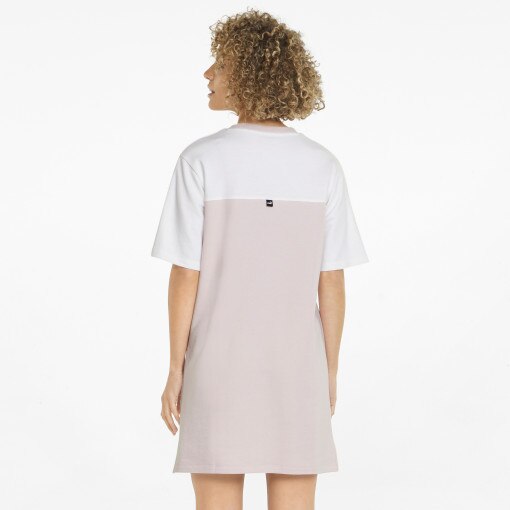 Damska sukienka shirtowa PUMA Power Colorblock Tee Dress TR - różowa