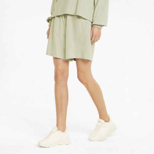 Damskie spodenki dresowe PUMA High Waist Women's Shorts - zielone