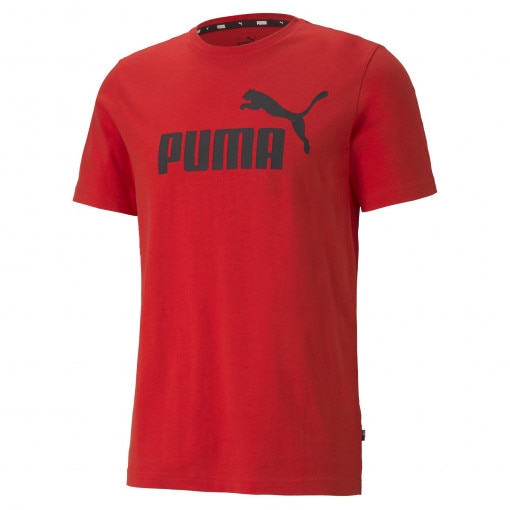 PUMA Męski tshirt z nadrukiem Puma ESS Logo Tee  czerwony Czerwony