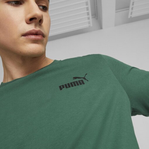 Męski t-shirt z nadrukiem Puma Essentials Small Logo Tee - zielony