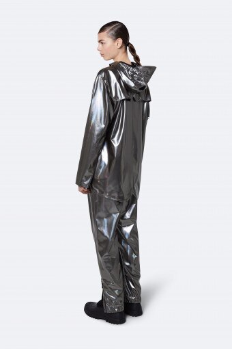 Kurtka przeciwdeszczowa uniseks RAINS Holographic Jacket - srebrna