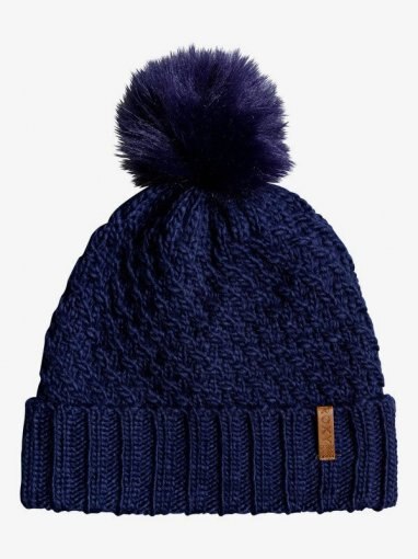 ROXY Damska czapka zimowa z pomponem ROXY W BLIZZARD BEANIE  niebieski Niebieski