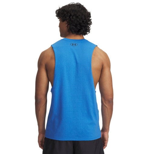 Męski top treningowy Under Armour UA LEFT CHEST CUT OFF TANK - niebieski