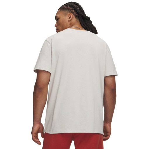 Męski t-shirt z nadrukiem Under Armour UA Logo Emb Heavyweight SS - biały