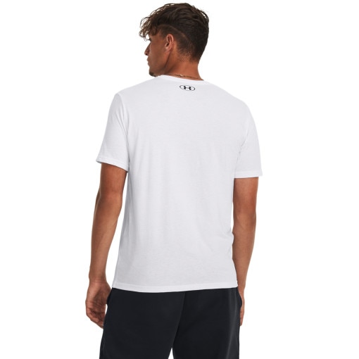 Męski t-shirt z nadrukiem Under Armour UA Camo Chest Stripe SS - biały