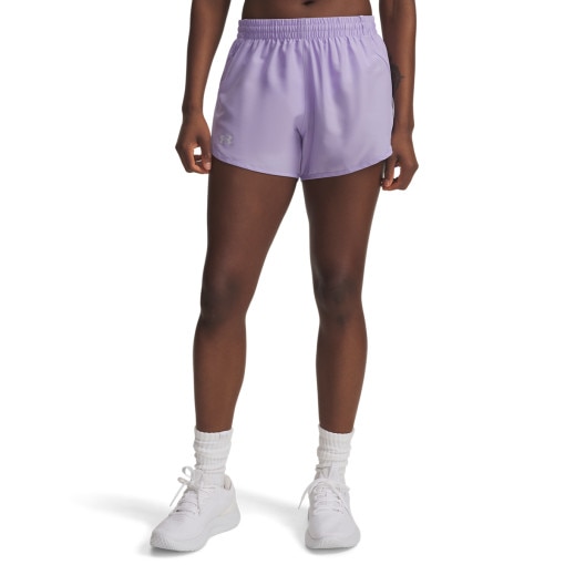 Damskie spodenki do biegania Under Armour UA Fly By 3'' Shorts - fioletowe