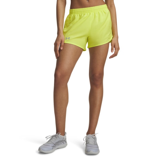 Damskie spodenki do biegania Under Armour UA Fly By 3'' Shorts - żółte