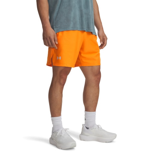 Męskie spodenki do biegania Under Armour UA Launch 7'' Short - pomarańczowe