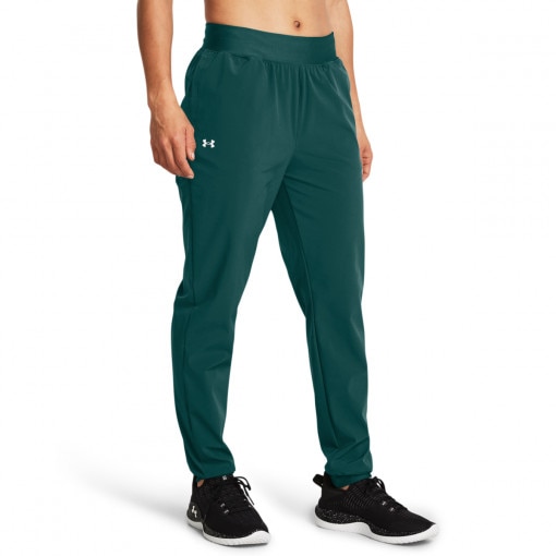 Damskie spodnie treningowe Under Armour Sport High Rise Wvn Pnt - zielone