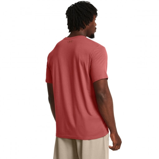 Męski t-shirt z nadrukiem Under Armour UA Colorblock Wordmark SS - czerwony