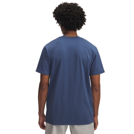 Męski t-shirt z nadrukiem Under Armour UA Hw Lc Patch SS - niebieski