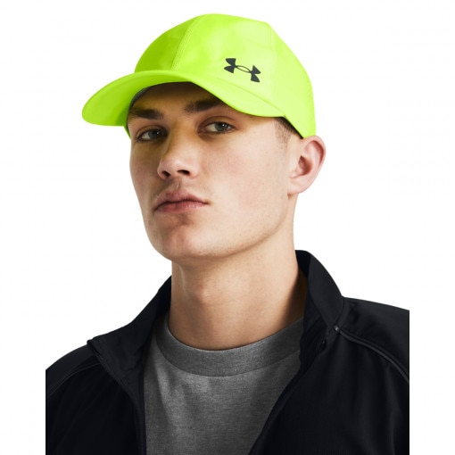 UNDER ARMOUR Męska czapka z daszkiem do biegania Under Armour M Isochill Launch Adj  zielona Zielony