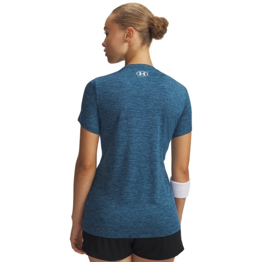 Damska koszulka treningowa Under Armour Tech SSC- Twist - granatowa