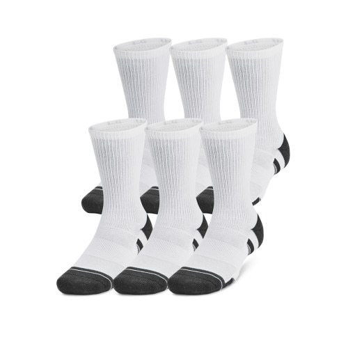 UNDER ARMOUR Skarpetki treningowe uniseks (6pack) Under Armour UA Perf Tech 6pk Crew białe Biały